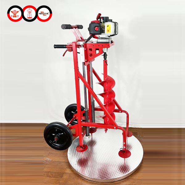 a professional 52 CC Earth auger machine with wheel and shelf for sale